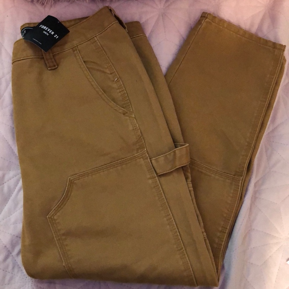 Men copper long woven pants